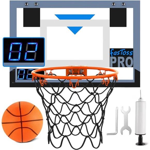 Pro Mini Basketball Hoop Indoor for Kids and Adults - Over The Door Basketball